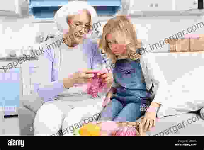 A Grandmother Lovingly Knitting A Blanket While Her Grandchildren Watch With Curiosity Knitting Yarns And Spinning Tales