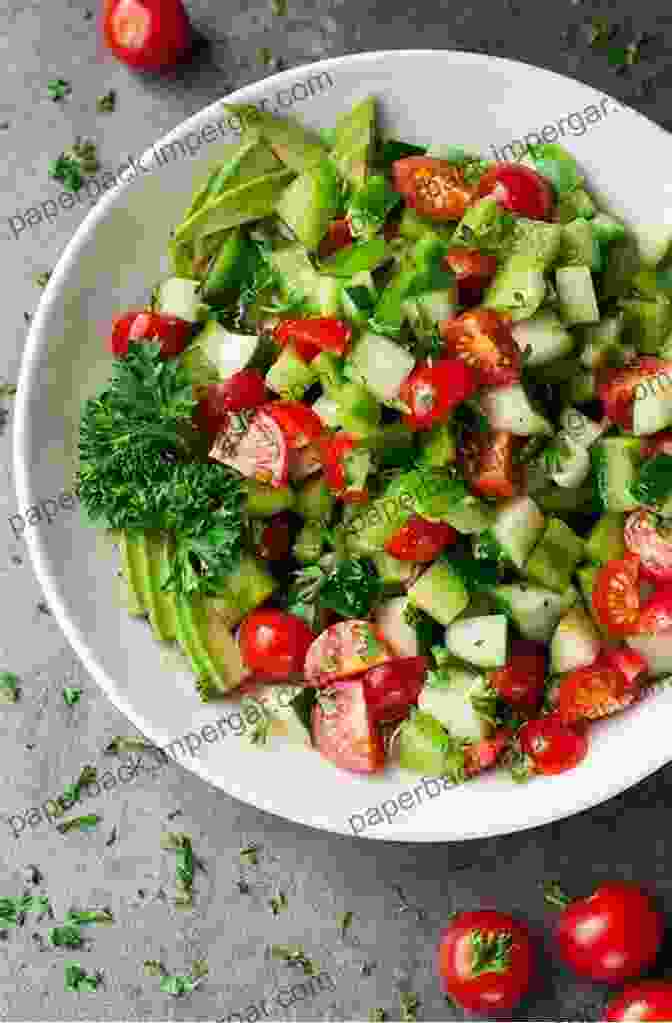 Salad Bowl With Mixed Greens, Cherry Tomatoes, Cucumber, And Avocado Guide To Make With Bowl Food Recipes: Hearty Meals In A Bowl: Easy Bowl Food Recipes